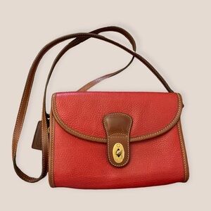 Vintage Coach Sheridan bag in red with brown trim